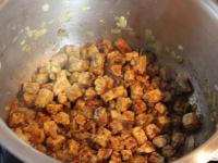 Add spices and salt. Stir gently....