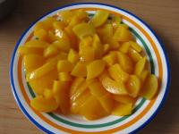 Cut compote peaches....