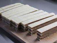 After hardening, cut into smaller pieces - cubes...