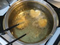 ...and fry them in hot oil....