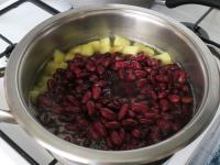 Add beans and sugar to the potatoes....