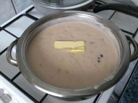 Remove the sauce from the heat, season with boiled...