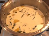 Add the roux to the vegetables, add the cream and...