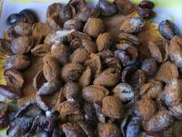 Remove the stones from plums and sprinkle with...