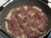 Add slices of liver, season and fry for about 4...