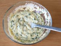 Mix smaller eggs with semolina and chopped...
