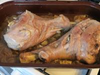 After an hour, turn and bake for about 30 minutes....