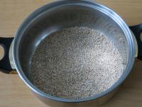 Wash the groats in water, drain and put in a pot....