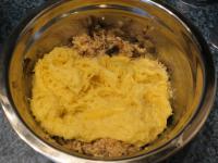 Mix half the potatoes with groats....