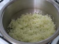 Peel and cut the onion and fry it in fat....