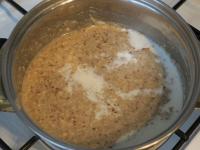 Add milk and let boil....