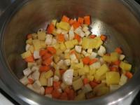 Add vegetables, salt and mix....