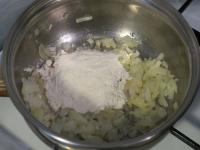 Clean the onion, chop finely and fry in a little...