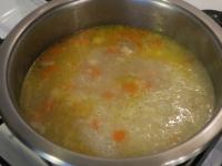 Pour the roux into the soup and cook....