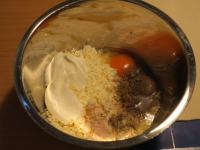 Add yogurt, eggs, two cloves of peeled, crushed...