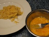 Peel a potato, wash it and grate it finely. Whip...