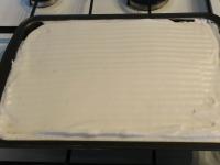 Spread the egg whites snow on the baked cake. You...