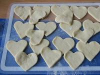 Roll the rest of the dough and cut larger hearts...