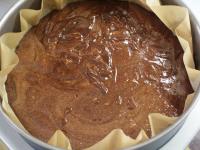Pour the chocolate dough into a mould with a...