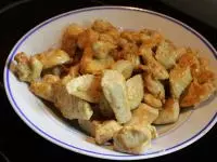 Put the fried pieces of meat on a plate....