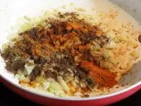 Add onion, spices, butter in the pan.......