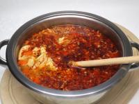 ... and pour it into the soup. Cook and add...
