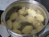 Bring water with salt to boil and cut out the...