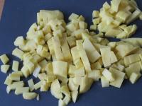 Peel, wash and cut the potatoes....