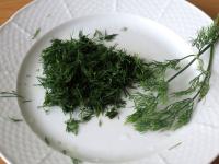 Wash the bundle of dill and chop....