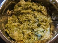 Pour water from the potatoes and mix with...