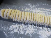 On a floured board, form the dough into a roll...