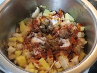 Add potatoes, oyster mushrooms, salt, caraway,...