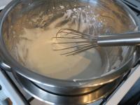 ... and whip a smooth cream in a hot water bath....