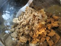 Add melted chestnut puree and rum....