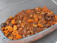 Let cool a bit and put to a baking dish....