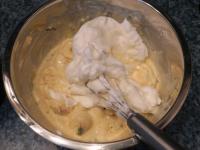 Add the egg whites into the dough....