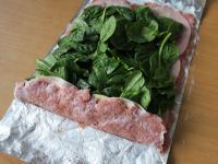 ...and lay on cheese. Wrap the roulade with foil...