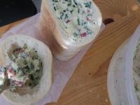 Put edges of the bread on top of each other in...