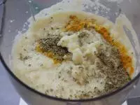 Add garlic and season with spices....