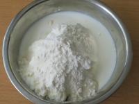 Mix cream with milk and flour....