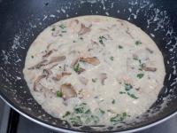Add some leaves of mint to the sauce....