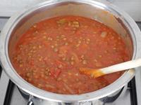 Tip lentils from the can into a sieve and rinse...