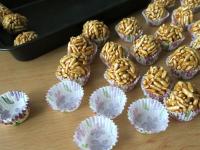 Then put the balls into paper baskets and you can...