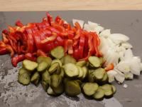 In the meantime cut the vegetables....