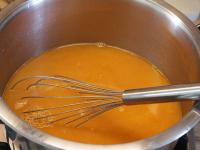 ....add water and stir well. Cook the roux while...