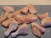 Wash the chicken, remove the skin, bones and cut...