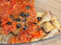 Pour the sauce over the prepared chicken pieces....