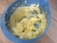 Beat room-temperatured butter with sugar until...