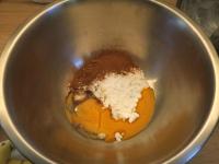 Mix egg yolks with sugar and cinnamon....