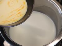 Cook pudding from milk and pudding. Let cool....